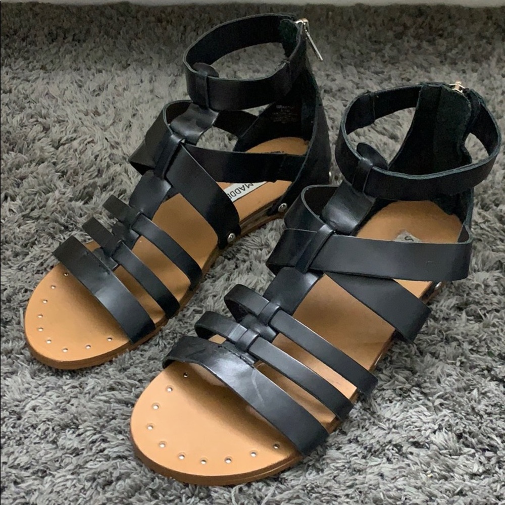 Steve Madden gladiator sandals.